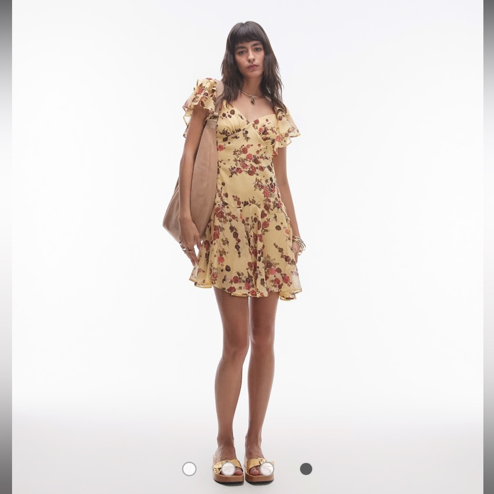 TopShop Floral Yellow Dress